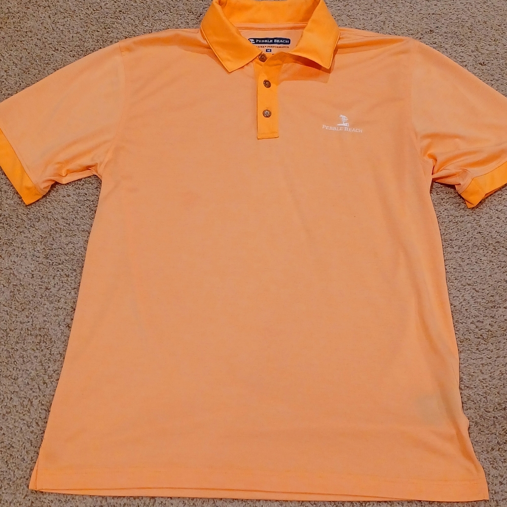 Pebble Beach Dry-Luxe Men's Orange Polo Shirt Size M